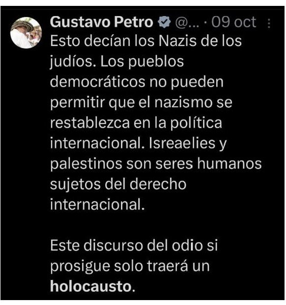 Prueba III – Antisemitismo de Gustavo Petro