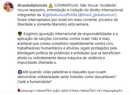 Diplomata brasileira divulgando fake news